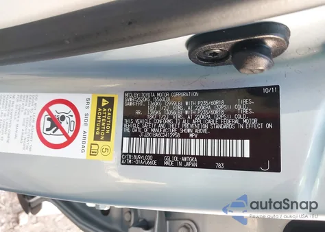 2012 Lexus Rx 350 из США, поврежденный, VIN JTJZK1BA6C2412958